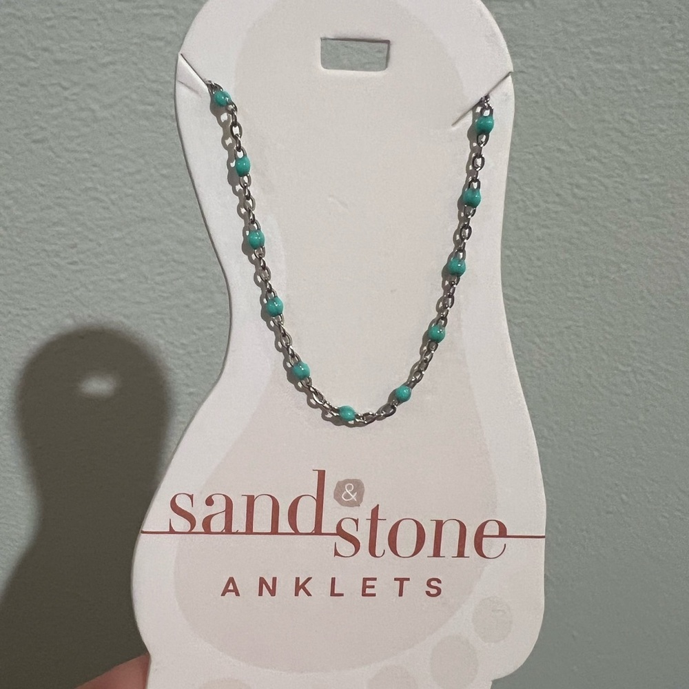 Turquoise Beaded Anklet - Women's Sand & Stone